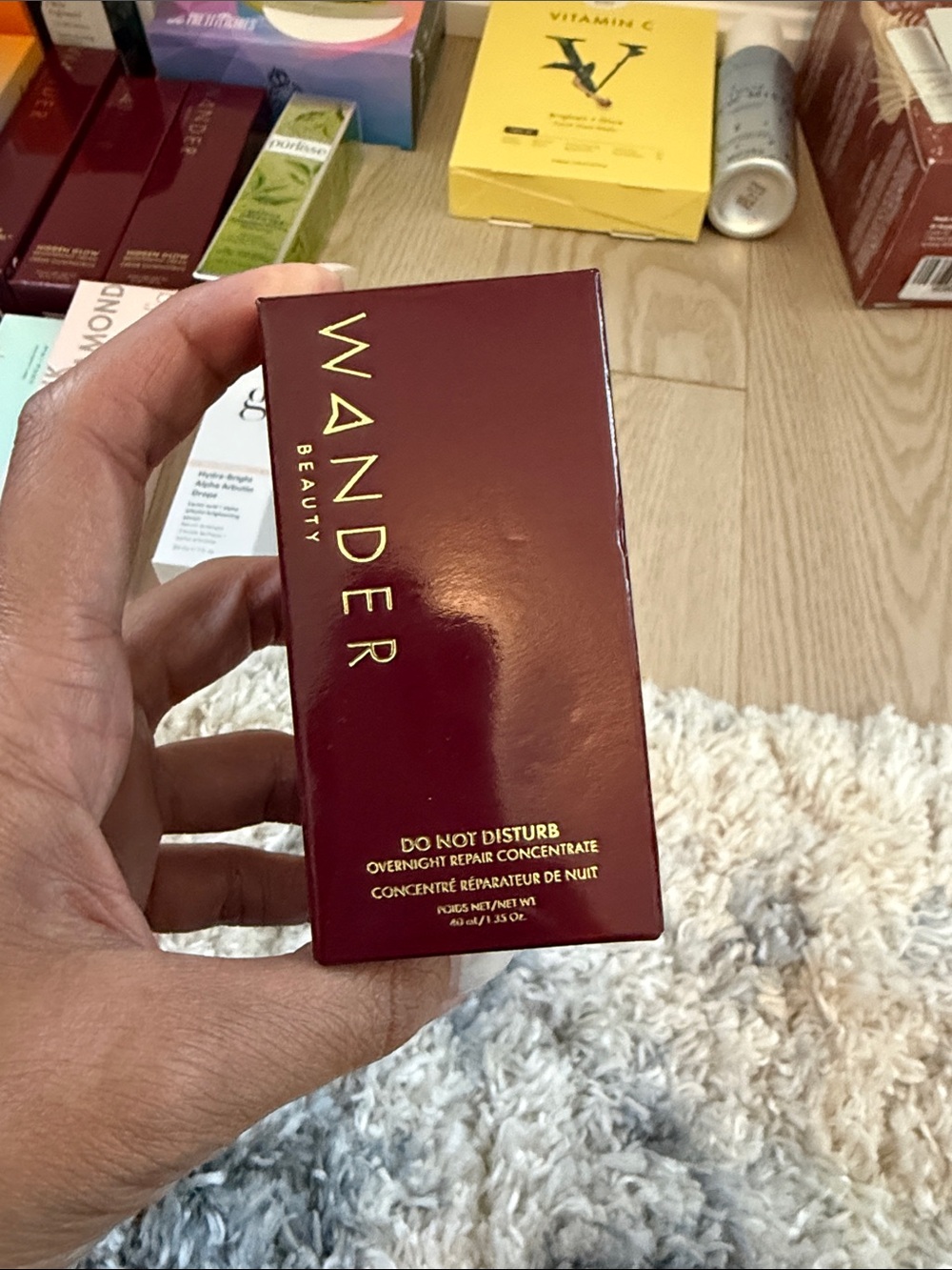 Wander Beauty Do Not Disturb Overnight Repair Concentrate - Burgundy Packaging
